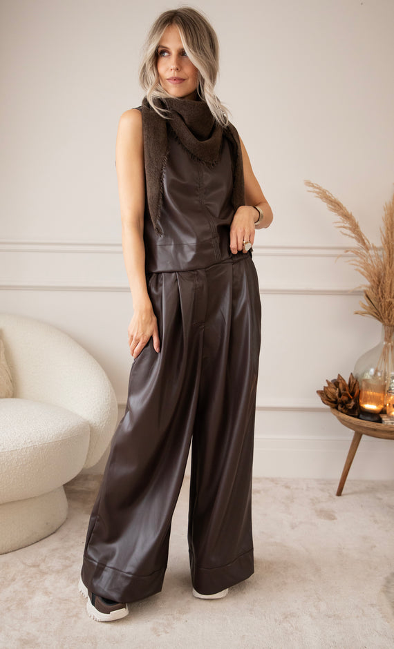 Easy Like Leather Choco - Pants