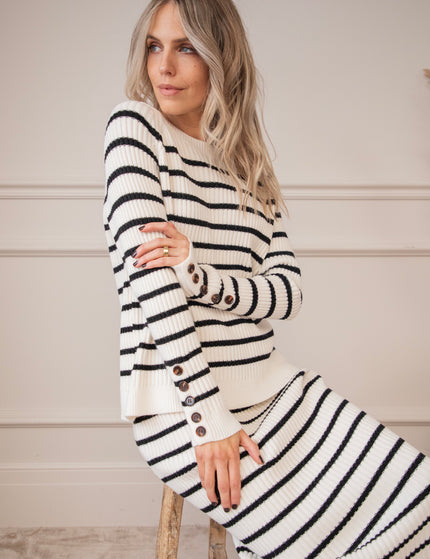 Striped Serenity Off White/Black - Set