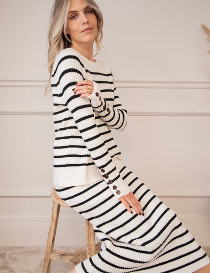 Striped Serenity Off White/Black - Set