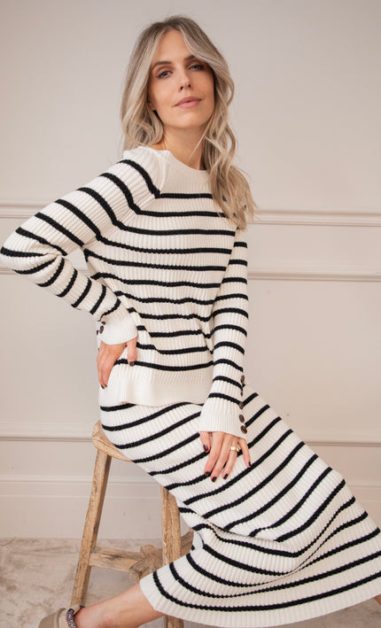 Striped Serenity Off White/Black - Set