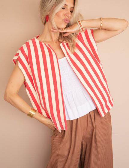 Jacke - Stripes of Energy - Fuchsia/Beige