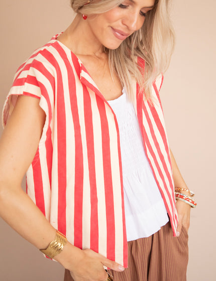 Jacke - Stripes of Energy - Fuchsia/Beige