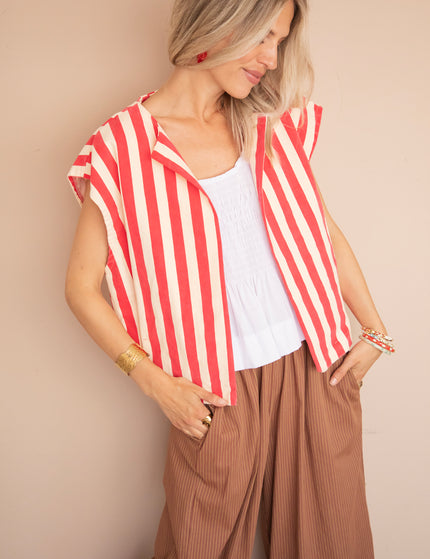 Jacke - Stripes of Energy - Fuchsia/Beige