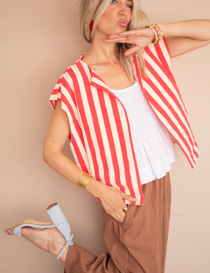 Jacke - Stripes of Energy - Fuchsia/Beige
