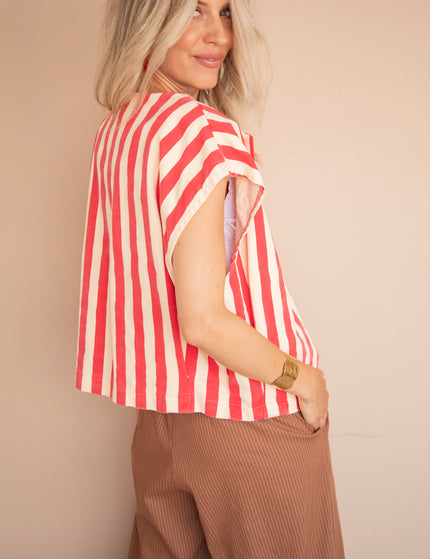 Jacke - Stripes of Energy - Fuchsia/Beige