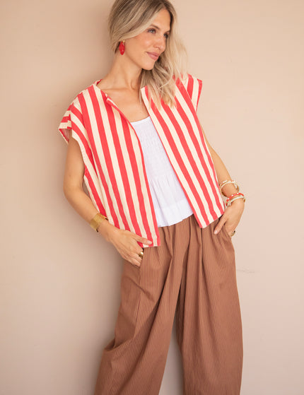 Jacke - Stripes of Energy - Fuchsia/Beige