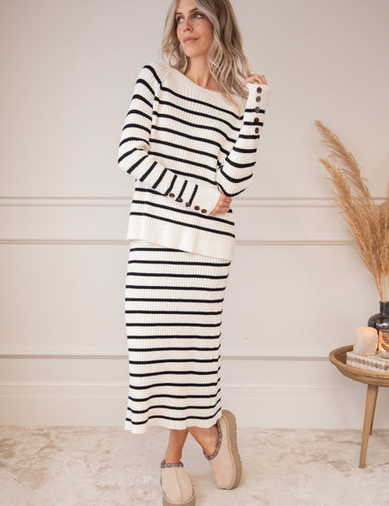 Striped Serenity Off White/Black - Set