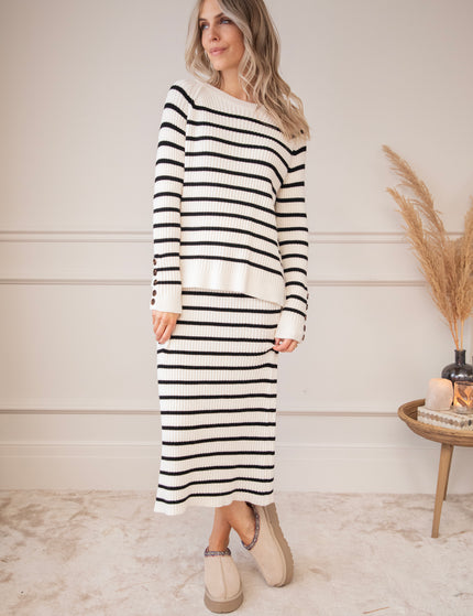 Striped Serenity Off White/Black - Set