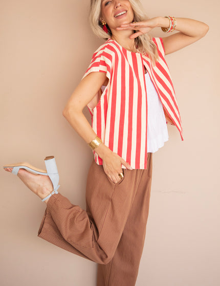 Jacke - Stripes of Energy - Fuchsia/Beige