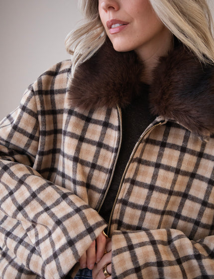 Sweet Cinnamon Check Beige/Brown - Jacket