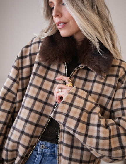 Sweet Cinnamon Check Beige/Brown - Jacket