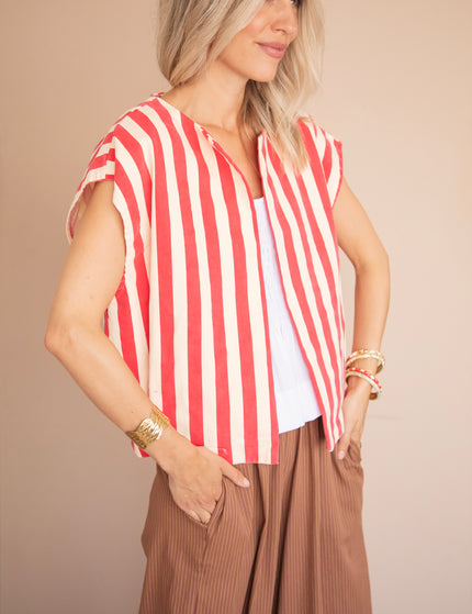 Jacke - Stripes of Energy - Fuchsia/Beige
