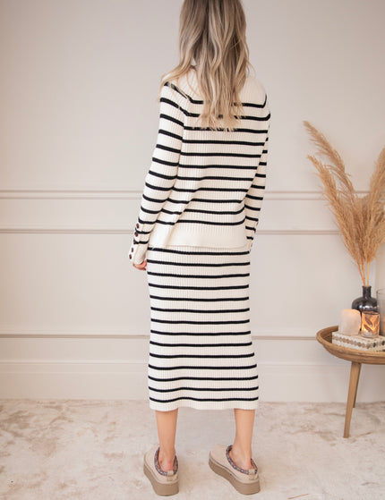 Striped Serenity Off White/Black - Set