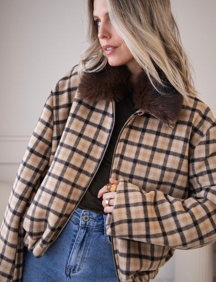 Sweet Cinnamon Check Beige/Brown - Jacket