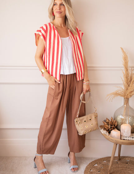 Jacke - Stripes of Energy - Fuchsia/Beige
