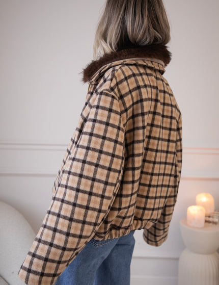 Sweet Cinnamon Check Beige/Brown - Jacket