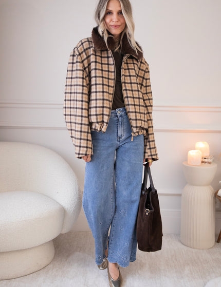 Sweet Cinnamon Check Beige/Brown - Jacket