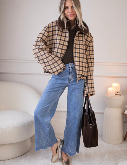 Sweet Cinnamon Check Beige/Brown - Jacket