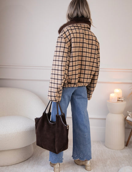 Sweet Cinnamon Check Beige/Brown - Jacket
