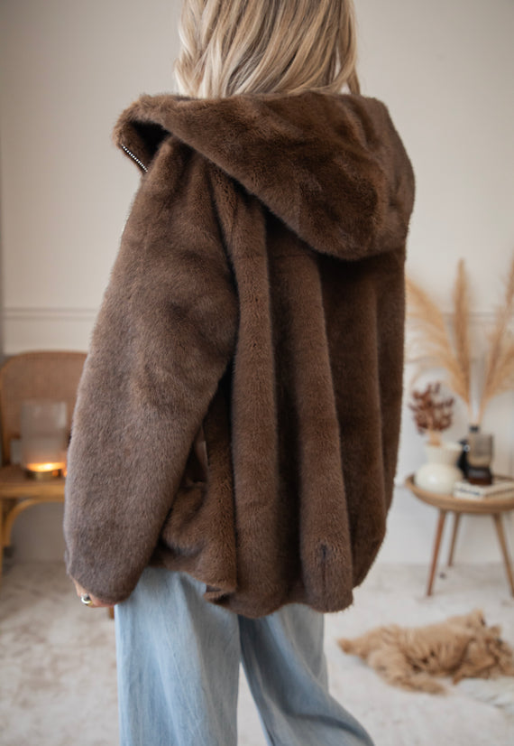 Fidèle Faux Fur Brown - Jas