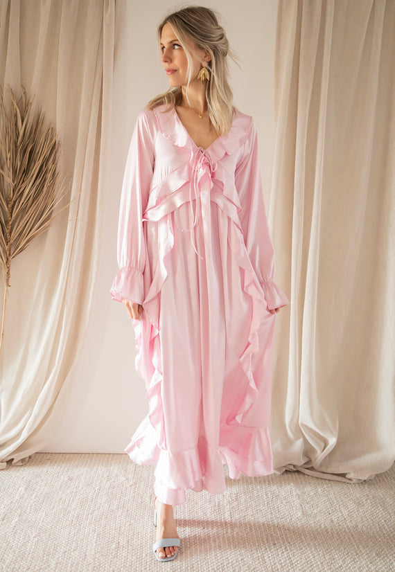 Sidona Satin Pink - Maxi Dress