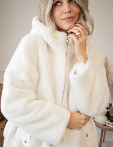 Fidèle Faux Fur Off White - Jas