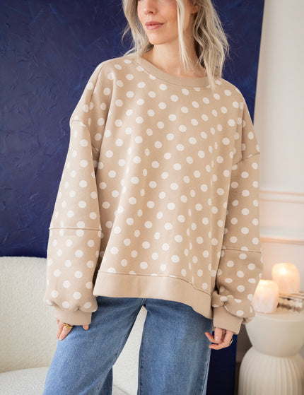 Pop Of Polka Beige - Sweater