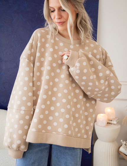 Pop Of Polka Beige - Sweater