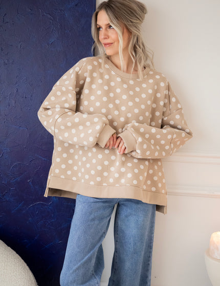 Pop Of Polka Beige - Sweater