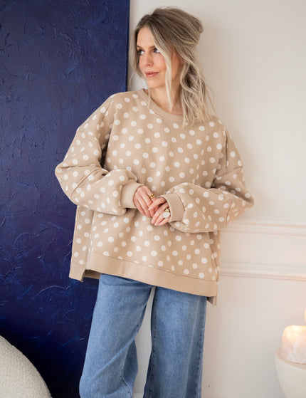 Pop Of Polka Beige - Sweater