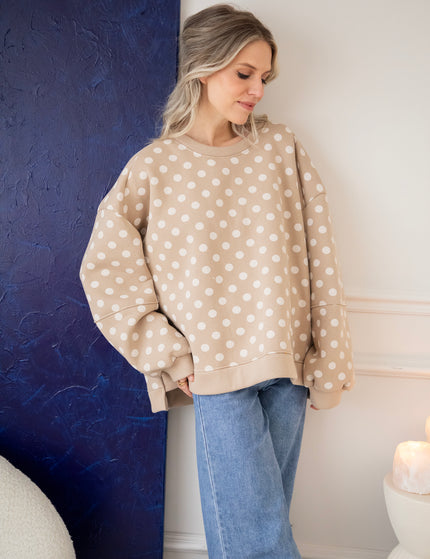 Pop Of Polka Beige - Sweater