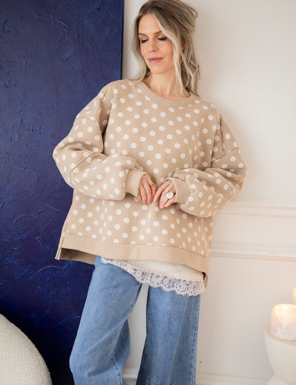 Pop Of Polka Beige - Sweater