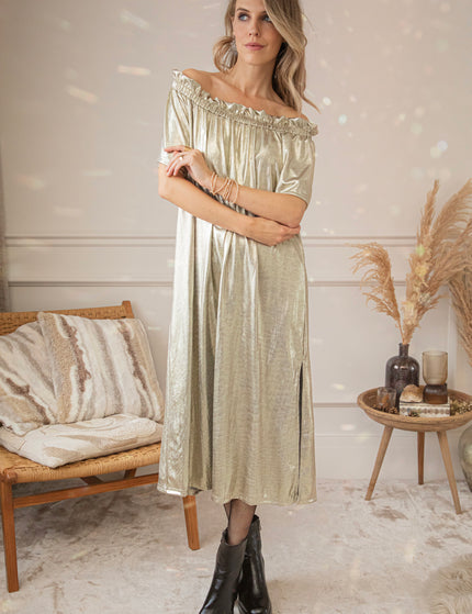 Find Your Inner Sparkle Gold - Maxi Dress