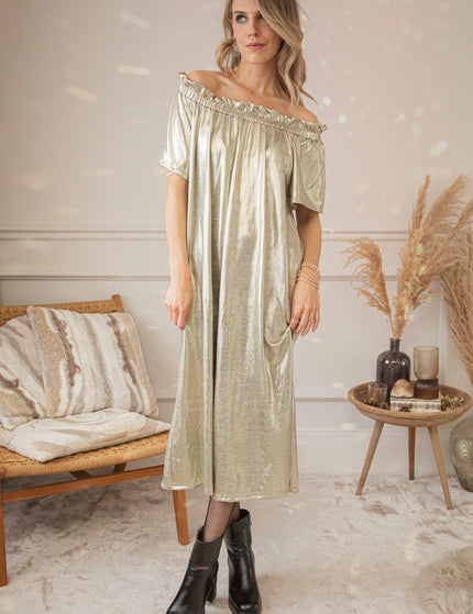 Find Your Inner Sparkle Gold - Maxi Dress