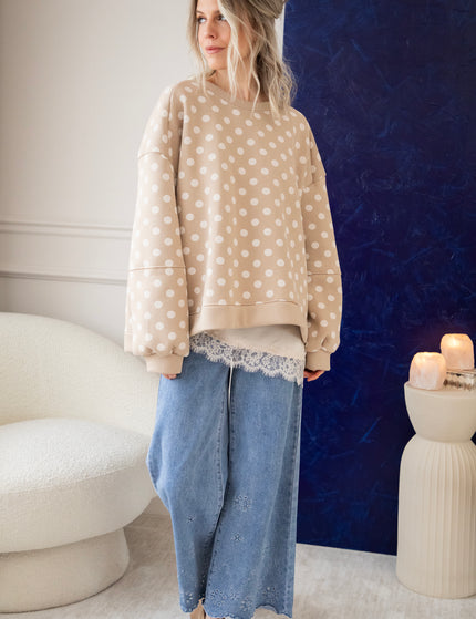 Pop Of Polka Beige - Sweater