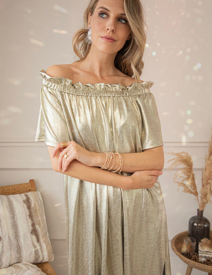 Find Your Inner Sparkle Gold - Maxi Dress