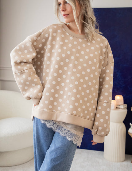 Pop Of Polka Beige - Sweater