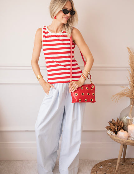 Top - Stripe Me Up - Rot/Offwhite