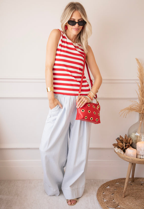 Stripe Me Up Red/Off White - Top
