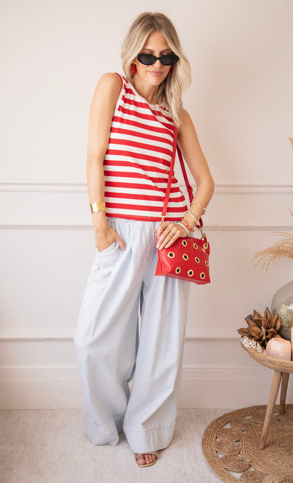 Stripe Me Up Red/Off White - Top