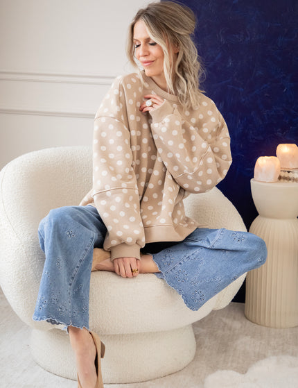 Pop Of Polka Beige - Sweater