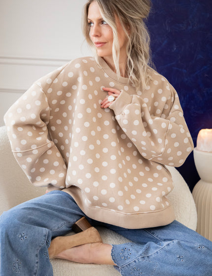 Pop Of Polka Beige - Sweater