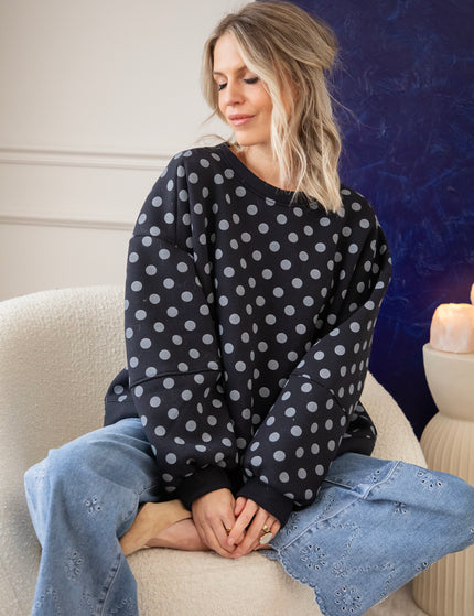 Pop Of Polka Navy - Sweater