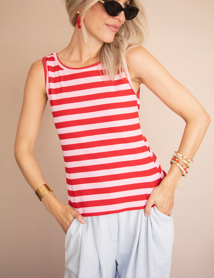 Top - Stripe Me Up - Pink/Rot