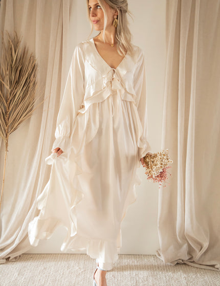 Sidona Satin Beige - Maxi Dress