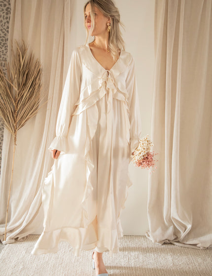 Sidona Satin Beige - Maxi Dress