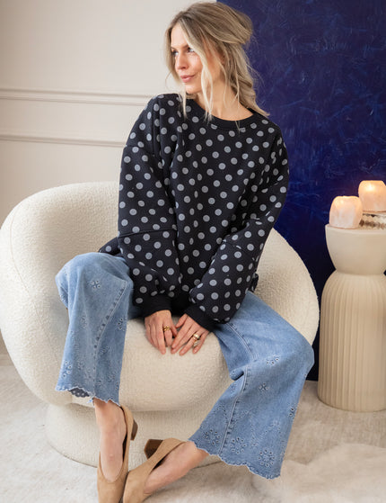 Pop Of Polka Navy - Sweater