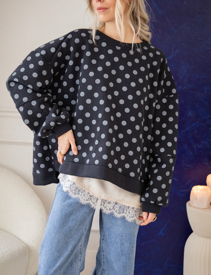 Pop Of Polka Navy - Sweater
