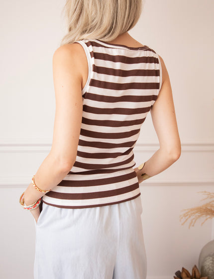 Top - Stripe Me Up - Braun/Weiß