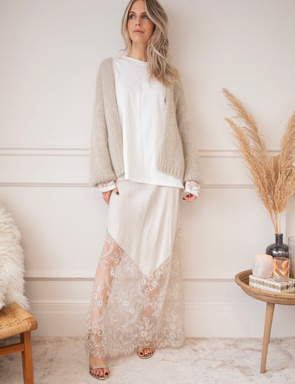 Moonlight Lace Beige - Maxi Skirt